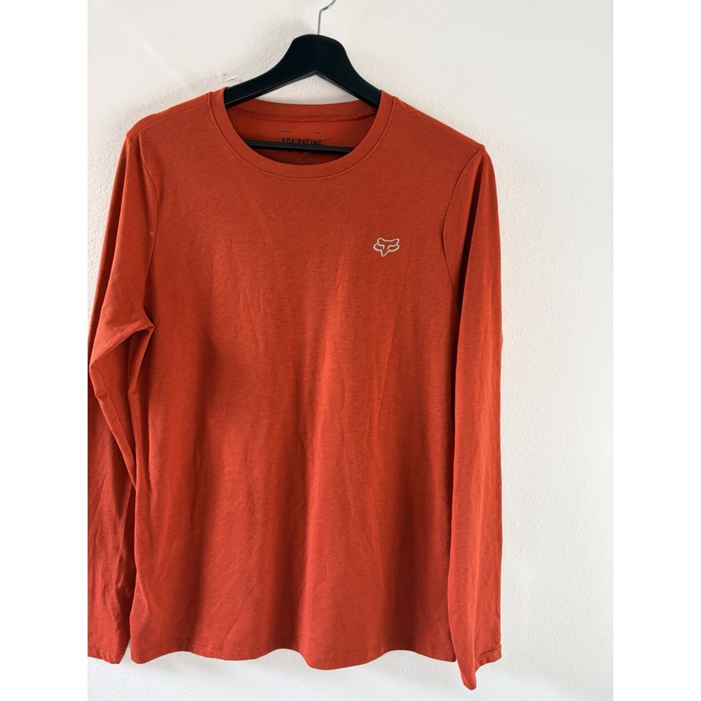 Fox Racing T-Shirt Men's Large Red First Light Society Long Sleeve Skull Cotton